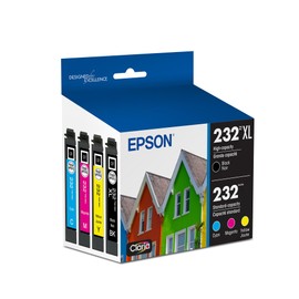 EPSON 232 Claria Ink High Capacity Black & Standard Color Cartridge Combo Pack (T232XL-BCS) Works with WorkForce WF-2930, 2950 and Expression XP-4200, 4205