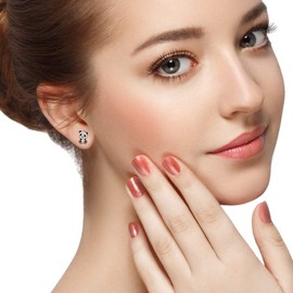 Panda Earrings for Women Sterling Silver Animal Black Panda Bear Stud Earring for Women Valentine