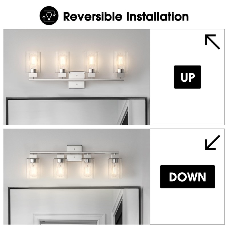 Espird 4 Light Bathroom Vanity Light - Brush Nickel Bathroom