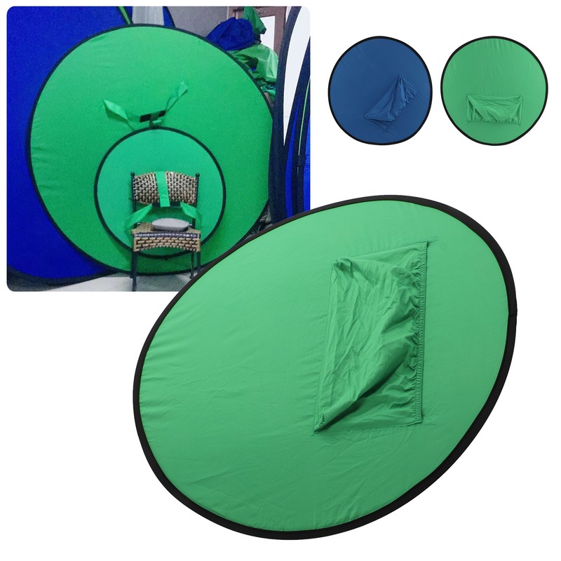 Blue Green 2 in 1 Background Screen Collapsible Portable Chromakey