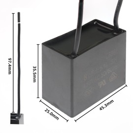 Yetaida CBB61 Ceiling Fan Capacitor, 8uf 450V AC Fan Capacitor 2 Wire 50/60Hz for Electric Generator Pump Motor Starting