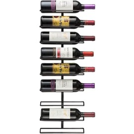 Sorbus Wall Mount Wine Rack (Holds 9 Bottles) - Wine Rack Wall Mounted for Wine Bottles, Liquor, Champagne, Black Metal Wine Bottle Holder for Home Bar, Wine Kitchen Storage