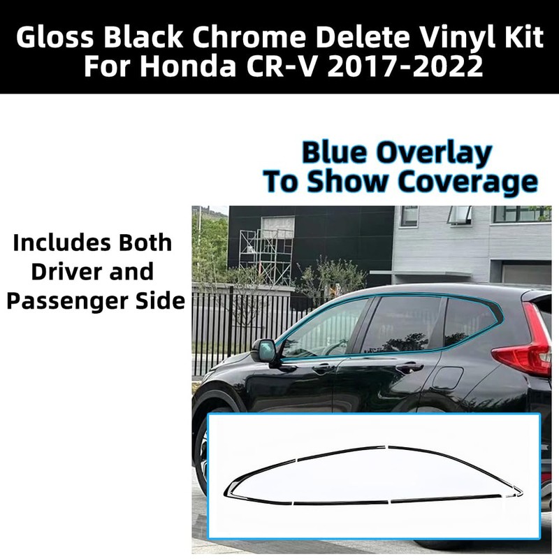 Window Trim Chrome Delete Blackout Overlay Kit Pre-Cut Vinyl Compatible