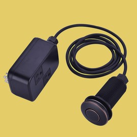 SINKINGDOM SinkTop Air Switch Kit with Oil Rubbed Bronze Long Button(Brass Cover) for Garbage Disposal