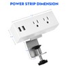 Desk Power Bar with USB Ports Clamp Power Outlets Conference