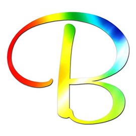 Mural Cursive Font B Initial - Vinyl Decal Sticker - 13" x 12" - Tie Dye