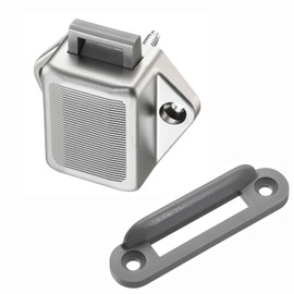 SOTECH Push Lock Mini Lock 47.4 x 34.4 x 19.7 mm Stainless Steel Look Pressure Lock for Boat & Caravan