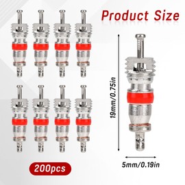 200pcs Valve Stem Cores Replacement Kit, Tire Valve Stems Standard Valve Core Universal Tire Valve Core Kit, Premium Tyre Tire Valve Cores for Most Models of Cars, Trucks, Motorcycles and Bicycles
