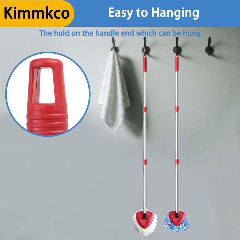 Kimmkco Spin Mop Replacement Handle, 4-Section 30-to-58 inch Mop Stick