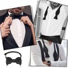Thinp Black Self Tie Bow Tie, Solid Silk Self Bowtie