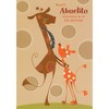 Designer Greetings Brown Giraffe with Blue Tie and Small Orange