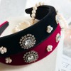 (2 types) Burnaby Jewel Velvet Cushion Hairband Black / (2종)