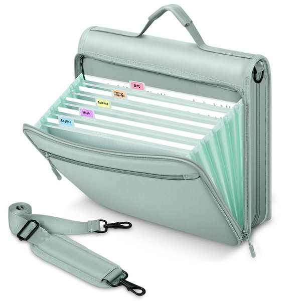 MoKo Zipper Binder, 2 Inch 3 Ring Binder with Multi-Pocket,