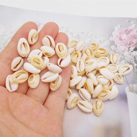 GraceAngie 100pcs Natural Spiral Sea Beach Cowrie Shell Beads for Micro View Home Decor DIY Craft Jewelry Making Accessories (White 18mm-20mm)