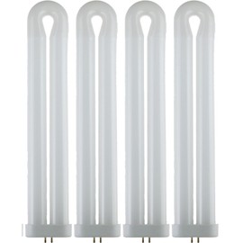 Diodesy- Fluorescent U-Bend T8 Black Light Bulb 40W U-Shaped Fluorescent Replacement Lamp UV Light 365nm Color Wavelength GX10q 4-Pin Base for Office School Club Party 5,000 Hour Life Span Pack of 4
