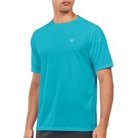 NORTHYARD Men's Athletic Running T-Shirts Quick Dry Workout Shirts Short-Sleeve Sports Gym Tee Tops Performance Activewear Lakeblue XL