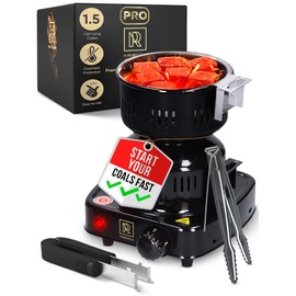 M. ROSENFELD PRO Multipurpose Electric Charcoal Starter - Electric Charcoal Burner Approved Electric Stove - Coconut Charcoal Lighters with Tongs - 450W Hot Plate Electric with 304 Stainless Steel