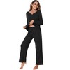 WiWi Pajamas Set for Women Long Sleeve Sleepwear with Pants