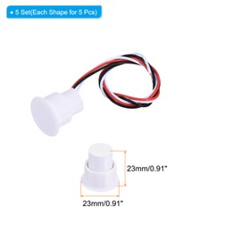PATIKIL Magnetic Reed Switch, 5 Pack NO NC Wired Recessed Door Sensor Window Contact Switch for Alarm System, White