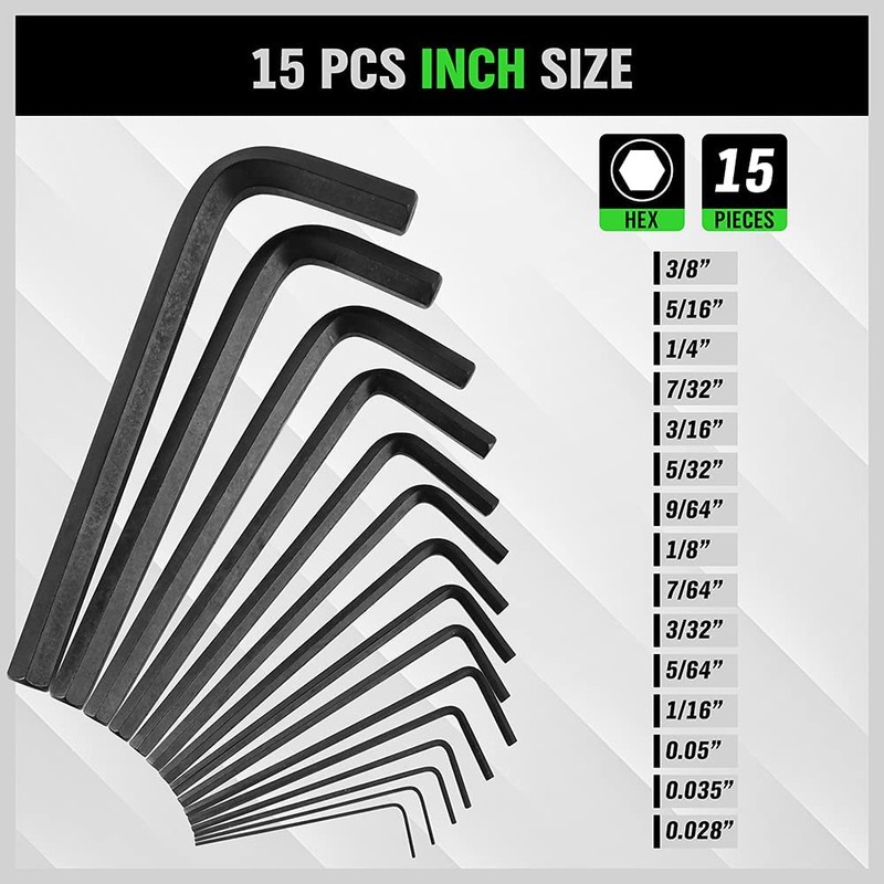 32-Piece Premium Hex Key Set - Allen Wrench Set, SAE