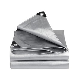 Tarpaulin 4m x 5m Silver Waterproof Builders tarp Garden Dry Cover Camping Ground Sheet Dust Cover