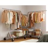 Raybee Heavy-Duty Clothes Rack, 117" W Rolling Rack with Wheels,