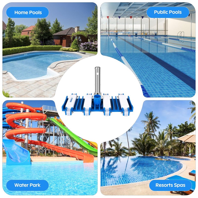 Pool Vacuum Head, Manual Cleaning Vacuum with Wheels 14'' Heavy