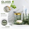 LaMarriti Green Bathroom Accessories Set, 5Pcs Clear Glass Bathroom Accessories,