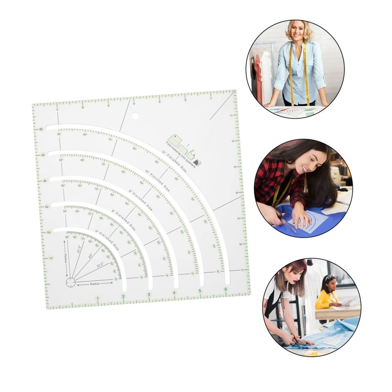 LIFKOME Multifunctional Transparent Acrylic Sewing Ruler Quilting Cutter with Measurement