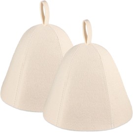 JaGely 2 Pcs Sauna Hat Soft Sauna Cap 100% Natural Wool Hat Breathable Banya Hat for Men Women Bath Accessories