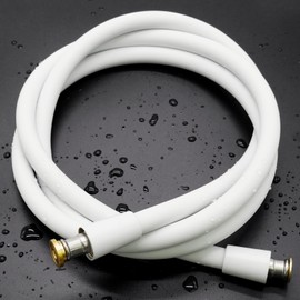 Silicone Shower Hose with Spare Washers, Anti-Kink Designed Replacement Handheld Shower Hose Extension for RV, Showerhead, Sprayer, Bidet, Pet Cleaning, 59 Inches, White