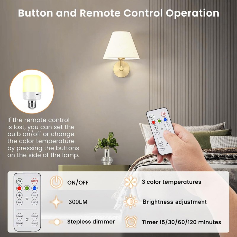 SiJiMingyue Rechargeable Light Bulbs for Non-Hardwired Fixtures, Battery Backup Bulb