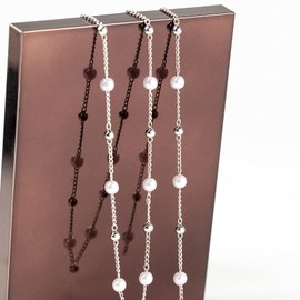 UMAOKANG 16.4 Feet Chains Link Ball Pearl Beading Brass Cable Chain Roll Silver Copper Necklace Bulk Chain with Spool for Jewelry Making DIY Craft Bracelets