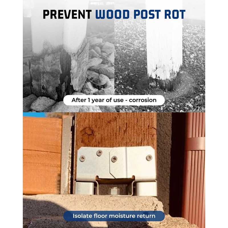 vikofan 8x8 Post Base (7.5x7.5in Actual) 4-Pack - Dacromet Coated