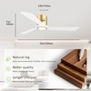 DAMINY Natural Solid Wood White and Gold 52 inch Ceiling