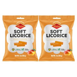 Halva European Style Licorice - Finnish Sweet and Soft Eating Licorice - 7 Ounce Bag - Pack of 2 (Mango)
