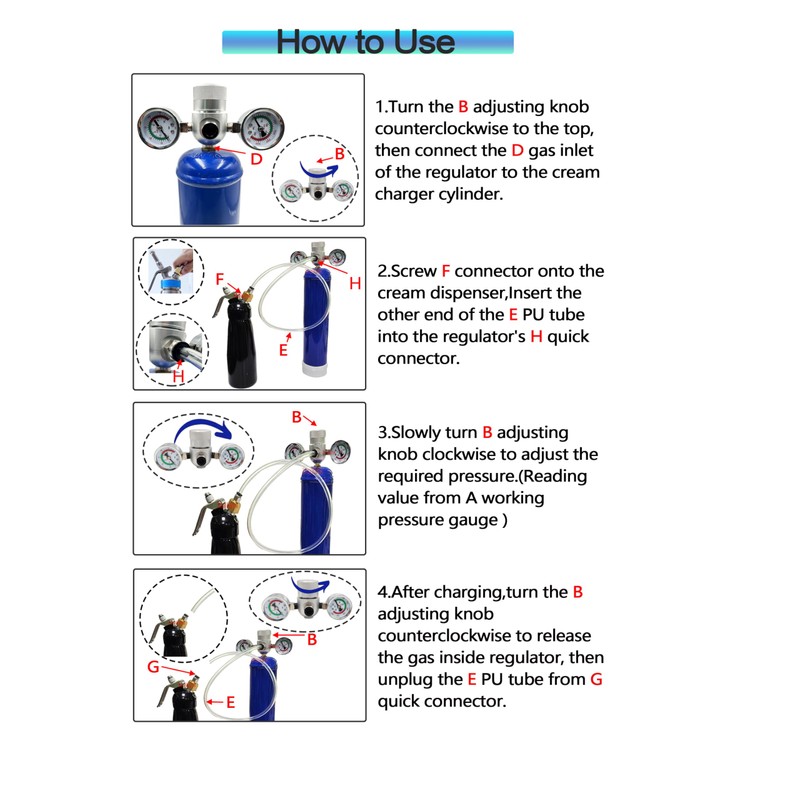 Pressure Regulator for Whipped Cream Charger Suitable For Standard Whipping