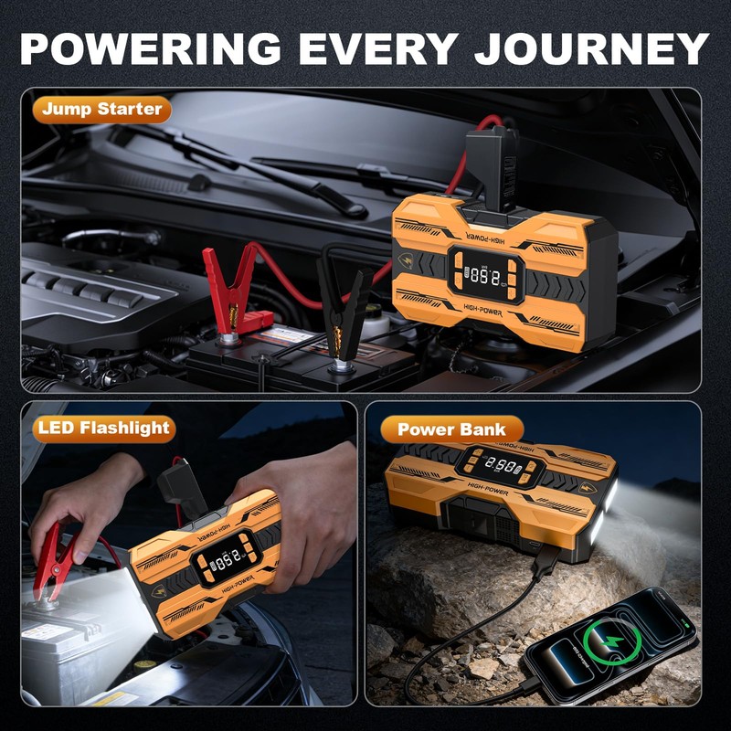 Nuynix Jump Starter with Air Compressor, 3000A Portable Car Battery