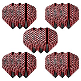 Harrows Silika No.2 Dart Flights - 5 x Sets (15 Flights Total) - 100 Micron Dart Flights - Premium Extra Strong - Made in the UK - Professional Dart Accessories - Red Dart Flights