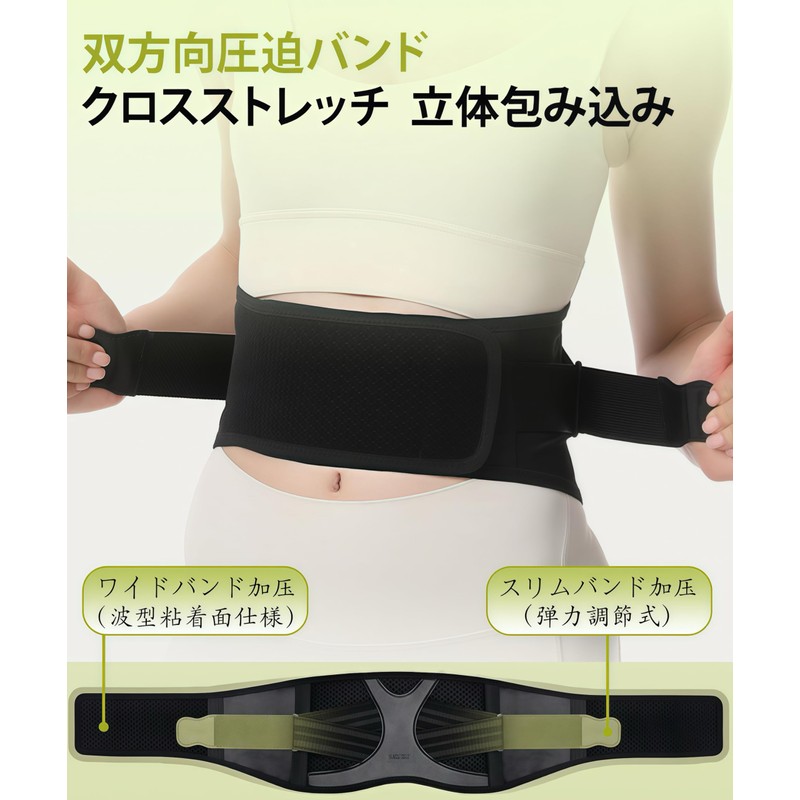 Flynow 腰 サポーター ベルト 腰痛ベルト 腰コルセット【腰・骨盤両用】 圧力自由調整 X型背板 圧力分散 メッシュ