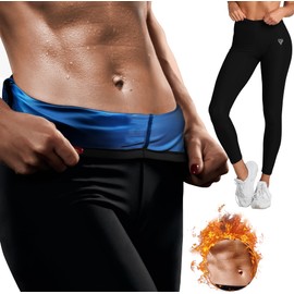 RDX Sauna Leggings for Women, REACH Compliant OEKO TEX 100 Certified, Compression Sweat Pants for Tummy Control, High Waist