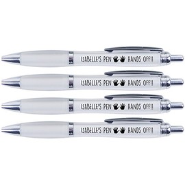 ISABELLE'S Pen Hands Off!!, 4 Printed PENS for Isabelle