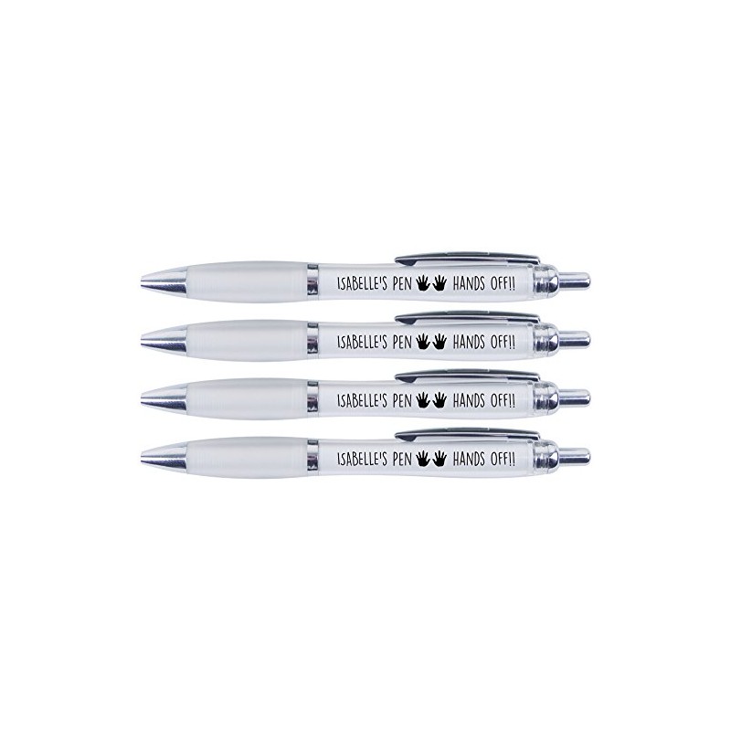 ISABELLE'S Pen Hands Off!!, 4 Printed PENS for Isabelle