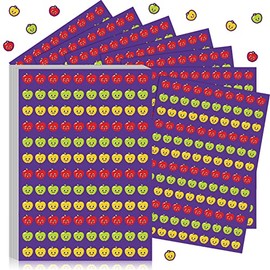 2400 Ct Apple Stickers Mini Apples Shape Stickers Small Apple Fruit Stickers Charts for Classroom Rewards School Teacher Kids Crafts Elementary Office Scrapbook Home Decor, Red, Green, Yellow (Apple)