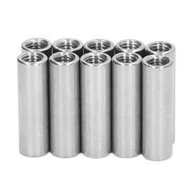 M8 Round Connector Nut Round Coupling Nut Joint Nut M8 X 1.25 40mm Length 304 Stainless Steel Silver 10pcs