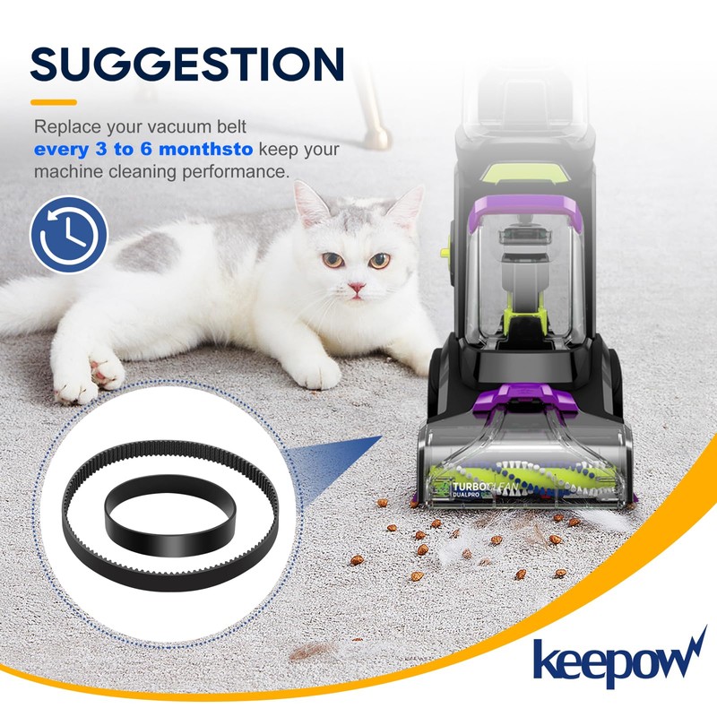 KEEPOW Replacement Belts Set for Bissell 3071 PowerForce PowerBrush Pet