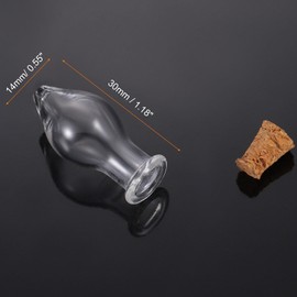 HARFINGTON 30 Pcs Name on Rice Glass Vial Pendant 14mm Width Mini Glass Bottles, for Necklace Wish Bottle DIY Pendant Craft Souvenirs