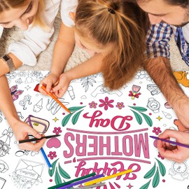 Nicime 43.3x31.5Inch Mother's Day Giant Coloring Poster with Picture, Birthday Gift Painting Poster, Art Crafts Activity Drawing Paper in School, Classroom, Home, Party for Boys, Girls, Kid
