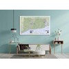 Physical State Poster Map of Rhode Island and Connecticut -