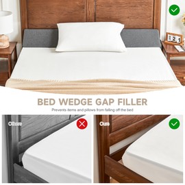 IFNOW Twin Size(40"x7.5"x10") Bed Wedge Pillow for Headboard, Mattress Gap Filler(0-8"), Bed Wedge for Gap Between Your Headboard and Mattress Dark Grey